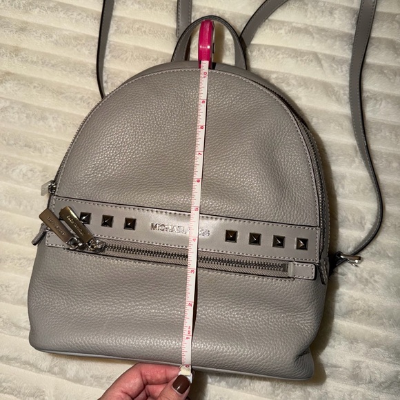 Michael Kors Light Gray Studded Backpack - Picture 7 of 7
